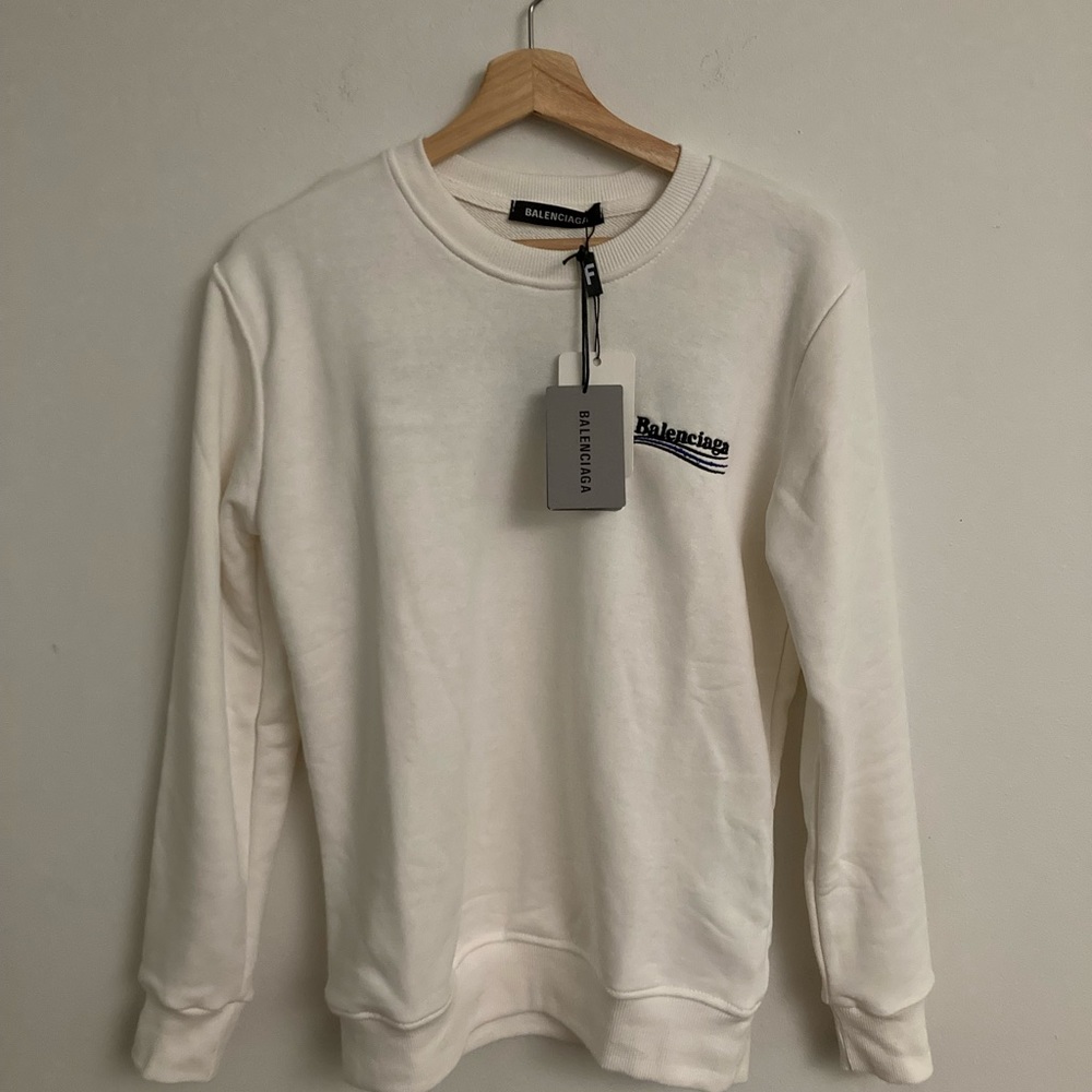 Used Balenciaga sweatshirt sweater cream color size small